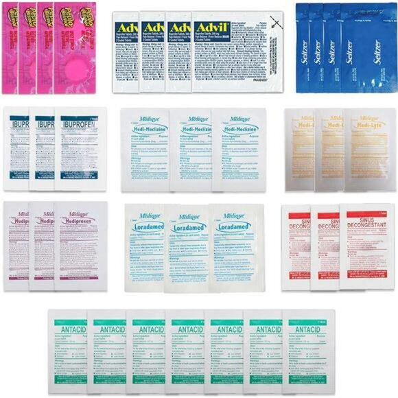 Travel Medicine Kit TSA Approved First Aid Essentials Packets for Travel Work - Picture 1 of 7